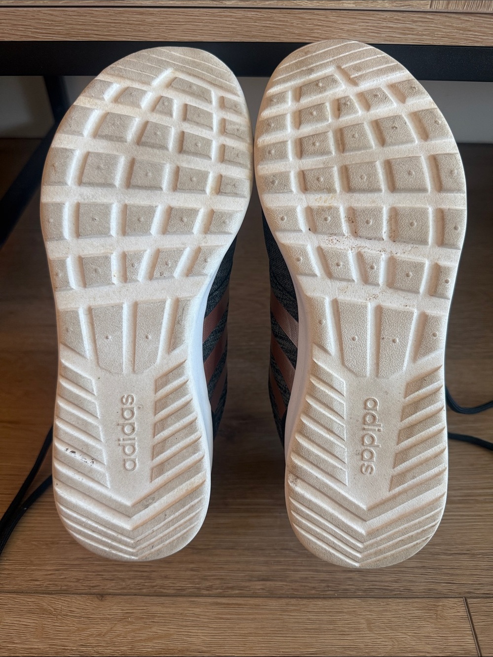 Adidas Gray Knit Sneakers with Rose Gold Stripes - Picture 6 of 7
